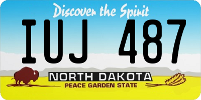 ND license plate IUJ487