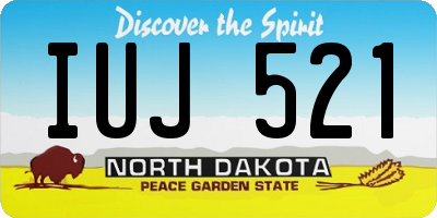 ND license plate IUJ521