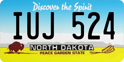 ND license plate IUJ524