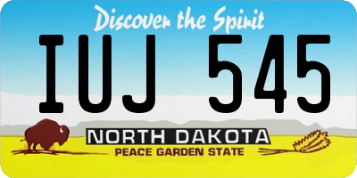 ND license plate IUJ545
