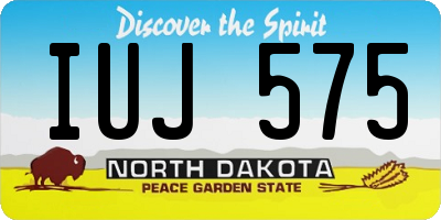 ND license plate IUJ575