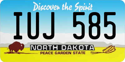 ND license plate IUJ585
