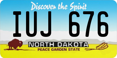 ND license plate IUJ676