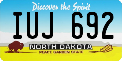 ND license plate IUJ692