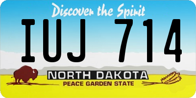 ND license plate IUJ714