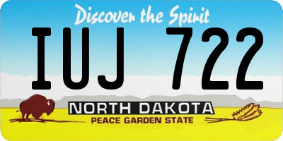 ND license plate IUJ722