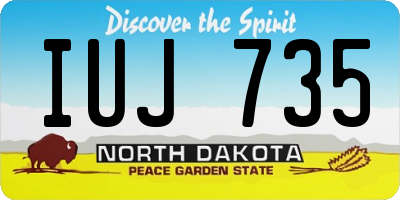 ND license plate IUJ735