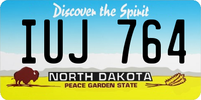 ND license plate IUJ764