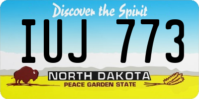 ND license plate IUJ773