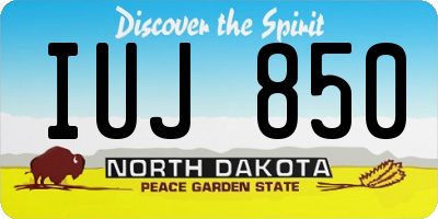 ND license plate IUJ850
