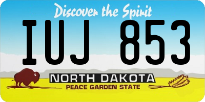 ND license plate IUJ853
