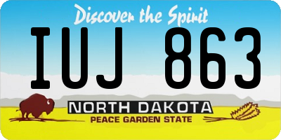 ND license plate IUJ863