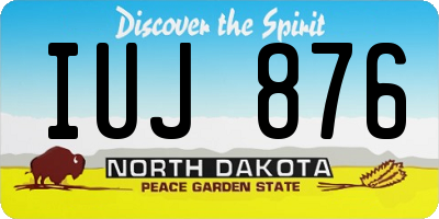 ND license plate IUJ876
