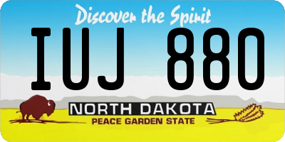 ND license plate IUJ880