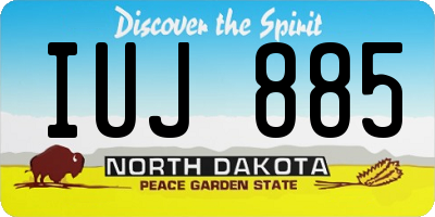 ND license plate IUJ885