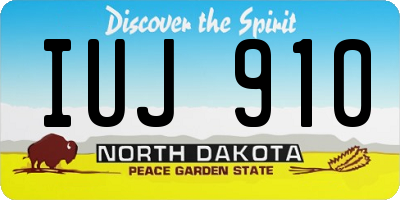 ND license plate IUJ910