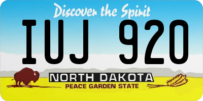 ND license plate IUJ920