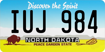 ND license plate IUJ984