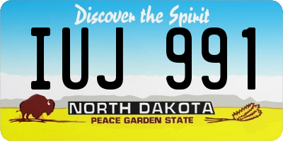 ND license plate IUJ991