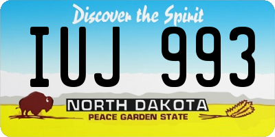 ND license plate IUJ993