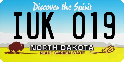 ND license plate IUK019