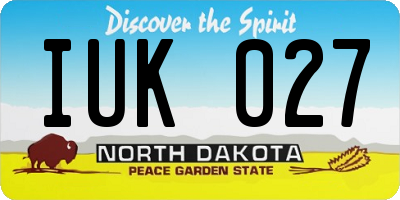 ND license plate IUK027