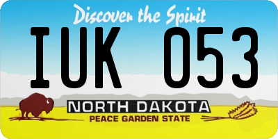 ND license plate IUK053
