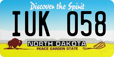 ND license plate IUK058