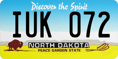 ND license plate IUK072