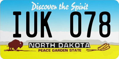 ND license plate IUK078