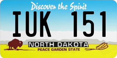 ND license plate IUK151