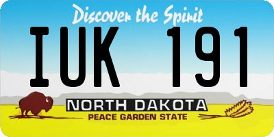 ND license plate IUK191