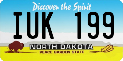 ND license plate IUK199