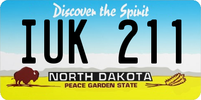 ND license plate IUK211