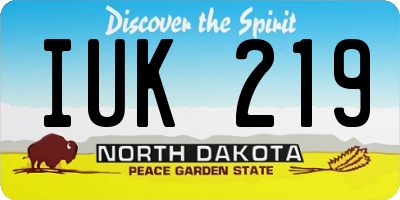 ND license plate IUK219