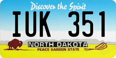 ND license plate IUK351