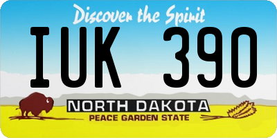ND license plate IUK390