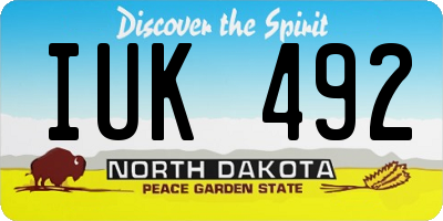 ND license plate IUK492