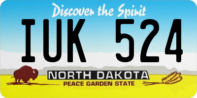 ND license plate IUK524