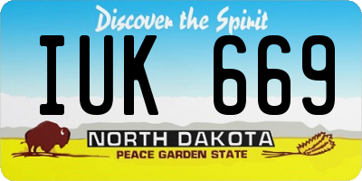 ND license plate IUK669