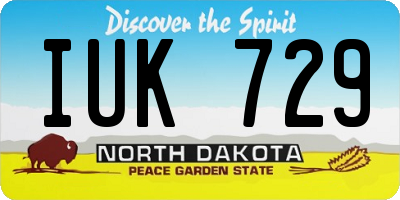 ND license plate IUK729