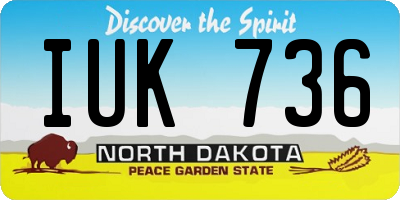 ND license plate IUK736