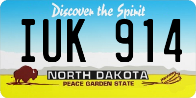 ND license plate IUK914
