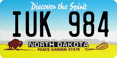 ND license plate IUK984