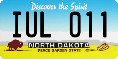 ND license plate IUL011