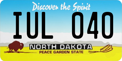 ND license plate IUL040