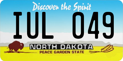 ND license plate IUL049