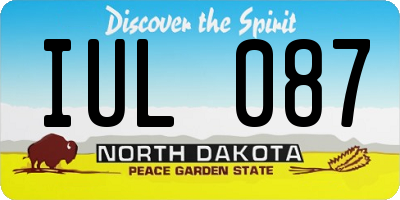 ND license plate IUL087