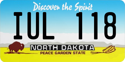 ND license plate IUL118