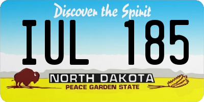 ND license plate IUL185